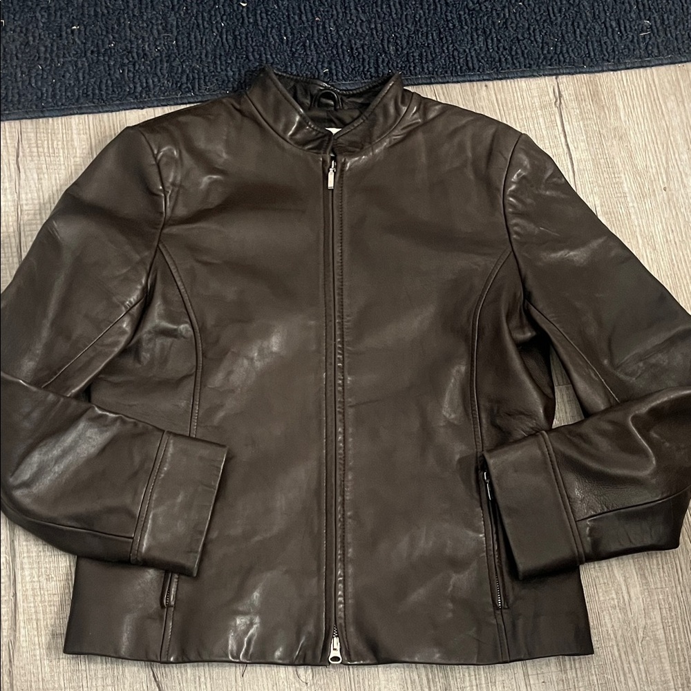Casual Corner Brown Leather Jacket